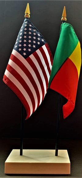 Benin and US Flag Desk Set