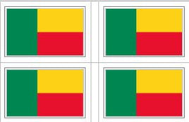 Benin Flag Stickers - 50 per sheet
