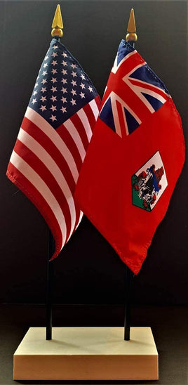 Bermuda and US Flag Desk Set