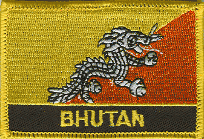 Bhutan Flag Patch - Wth Name