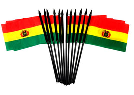 Bolivia Polyester Miniature Flags - 12 Pack