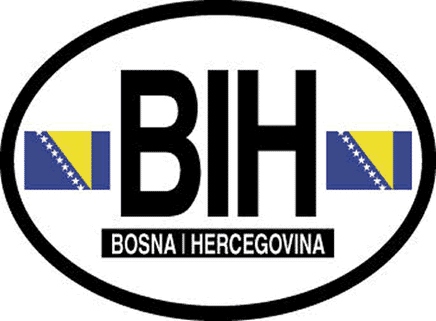Bosnia & Herzegovina Reflective Oval Decal