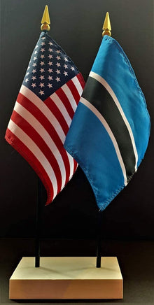 Botswana and US Flag Desk Set