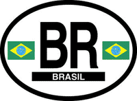 Brazil Reflective Oval Decal