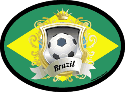 Brazil Soccer Oval Decal
