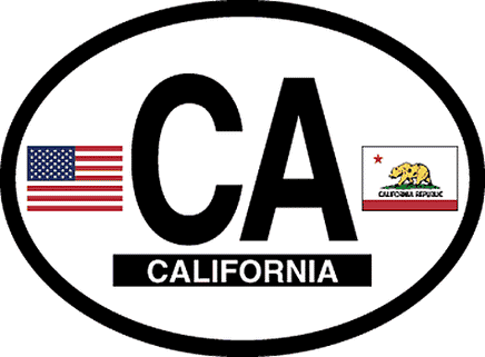 California Reflective Oval Decal