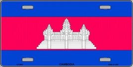 Cambodia Flag License Plate
