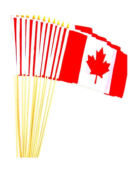 Canada Polyester Stick Flag - 12"x18" - 12 flags