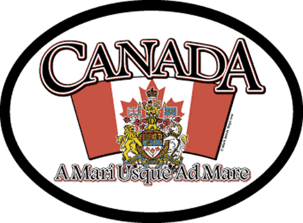 Canada Oval Decal With Motto