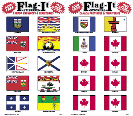 Canada Province Stickers - 20 per pack