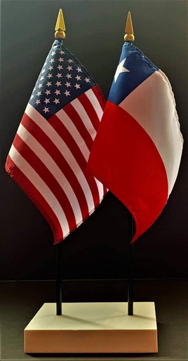 Chile and US Flag Desk Set