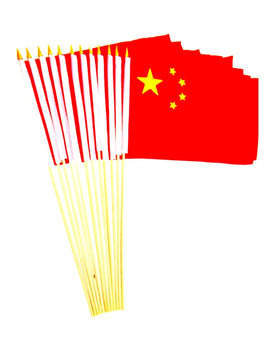 China Polyester Stick Flag - 12"x18" - 12 flags