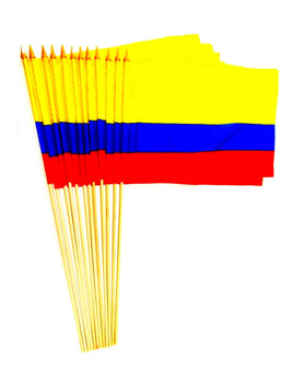 Colombia Polyester Stick Flag - 12"x18" - 12 flags