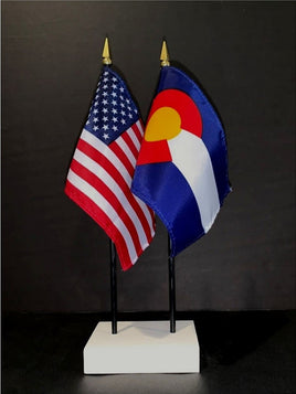 Colorado and US Flag Desk Set