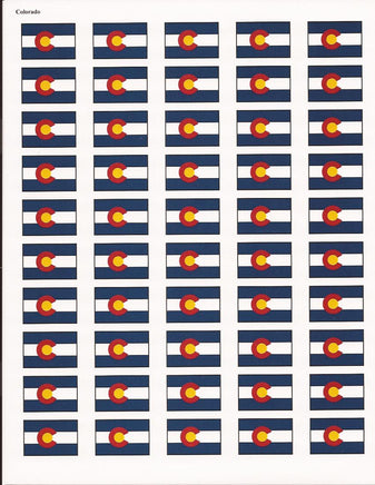 Colorado State Flag Stickers - 50 per sheet