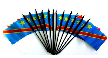 Congo, Democratic Republic Polyester Miniature Flags - 12 Pack