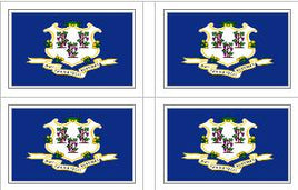 Connecticut State Flag Stickers - 50 per sheet