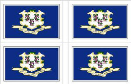 Connecticut State Flag Stickers - 50 per sheet
