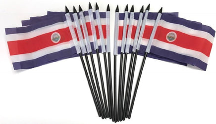 Costa Rica Polyester Miniature Flags - 12 Pack