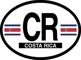 Costa Rica Reflective Oval Decal