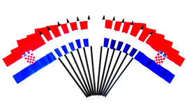 Croatia Polyester Miniature Flags - 12 Pack