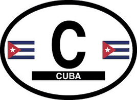 Cuba Reflective Oval Decal