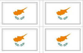 Cyprus Flag Stickers - 50 per sheet