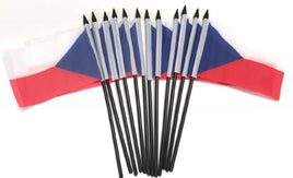 Czech Republic Polyester Miniature Flags - 12 Pack