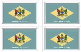 Delaware State Flag Stickers - 50 per sheet