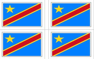 Democratic Republic of Congo Flag Stickers - 50 per sheet