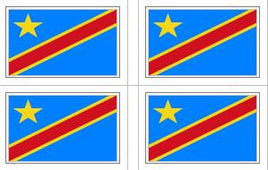Democratic Republic of Congo Flag Stickers - 50 per sheet