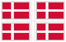 Denmark Flag Stickers - 50 per sheet