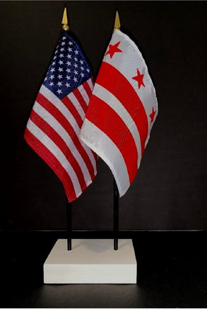 District of Columbia and US Flag Desk Set