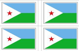 Djibouti Flag Stickers - 50 per sheet
