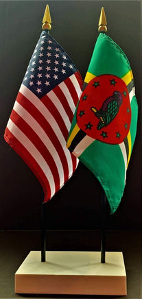 Dominica and US Flag Desk Set