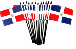 Dominican Republic Polyester Miniature Flags - 12 Pack