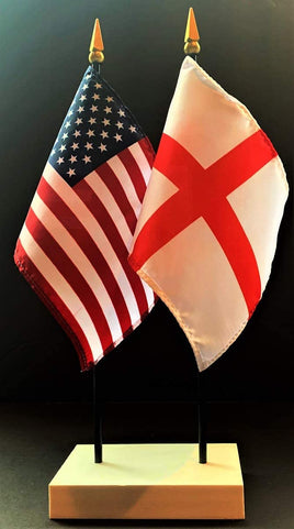 England and US Flag Desk Set