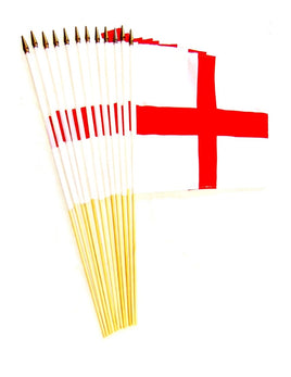England St. George Polyester Stick Flag - 12" x 18" - 12 flags