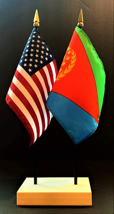 Eritrea and US Flag Desk Set