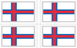 Faroe Islands Flag Stickers - 50 per sheet