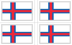 Faroe Islands Flag Stickers - 50 per sheet