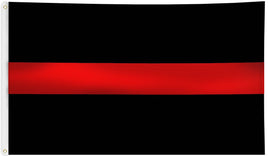 Firefighter Flags - Thin Red Line Polyester Flag