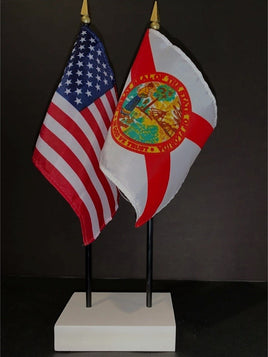 Florida and US Flag Desk Set