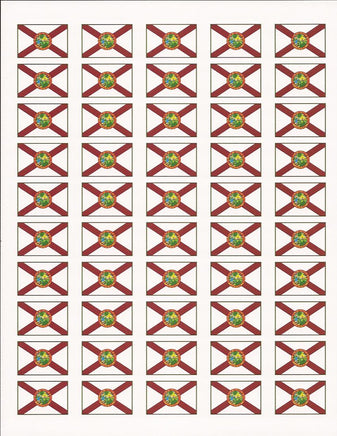 Florida State Flag Stickers - 50 per sheet