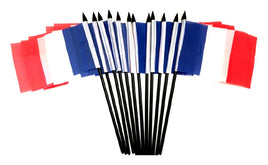 France Polyester Miniature Flags - 12 Pack