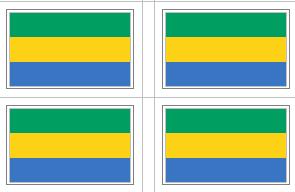 Gabon Flag Stickers - 50 per sheet
