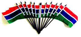Gambia Polyester Miniature Flags - 12 Pack