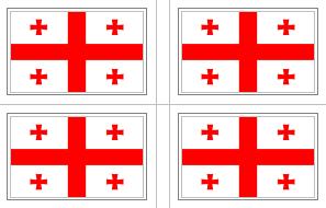 Georgia Republic Flag Stickers - 50 per sheet