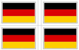 German (NO Eagle) Current Flag Stickers - 50 per sheet