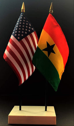 Ghana and US Flag Desk Set